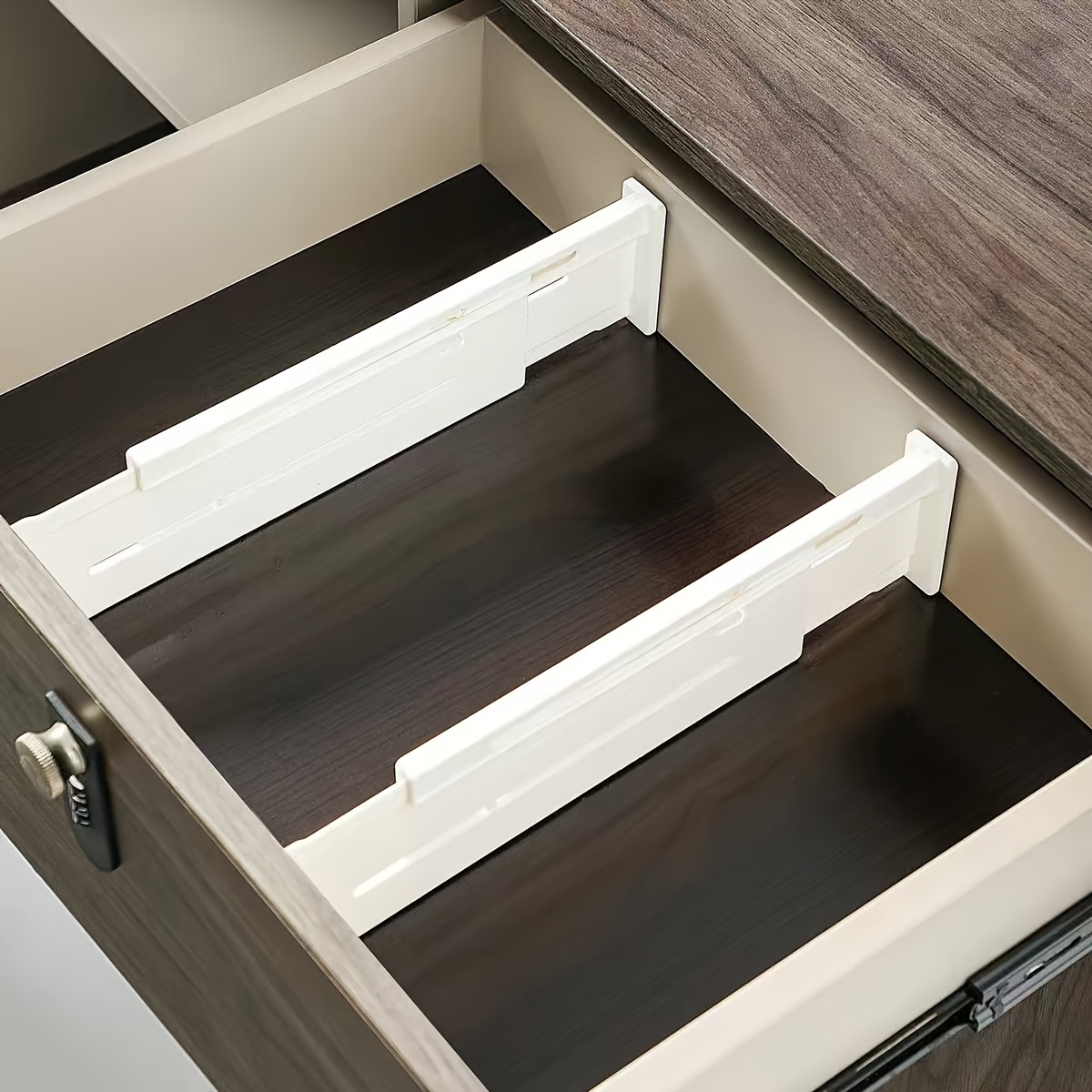 5pcs Adjustable Drawer Divider Set with Damage-Free Pads, Expandable Drawer Organizer