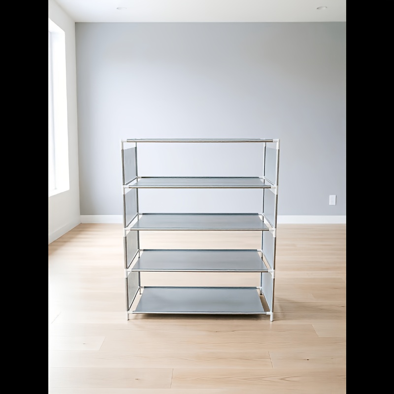 Image of 4/5 Tier Metal Storage Shelf - Durable, Assembly, , Suitable For Organizing Books And Games, And Playroom Decoration, Vertical Shelf, Small Item Storage Rack, Standing Shelf, Standing Shelf