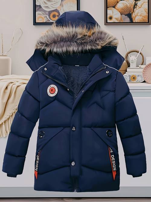 stylish winter jacket for boys a warm coat casual wear with long sleeves hood and zipper ideal for cold weather outfits great for thanksgiving christmas and new year gifts