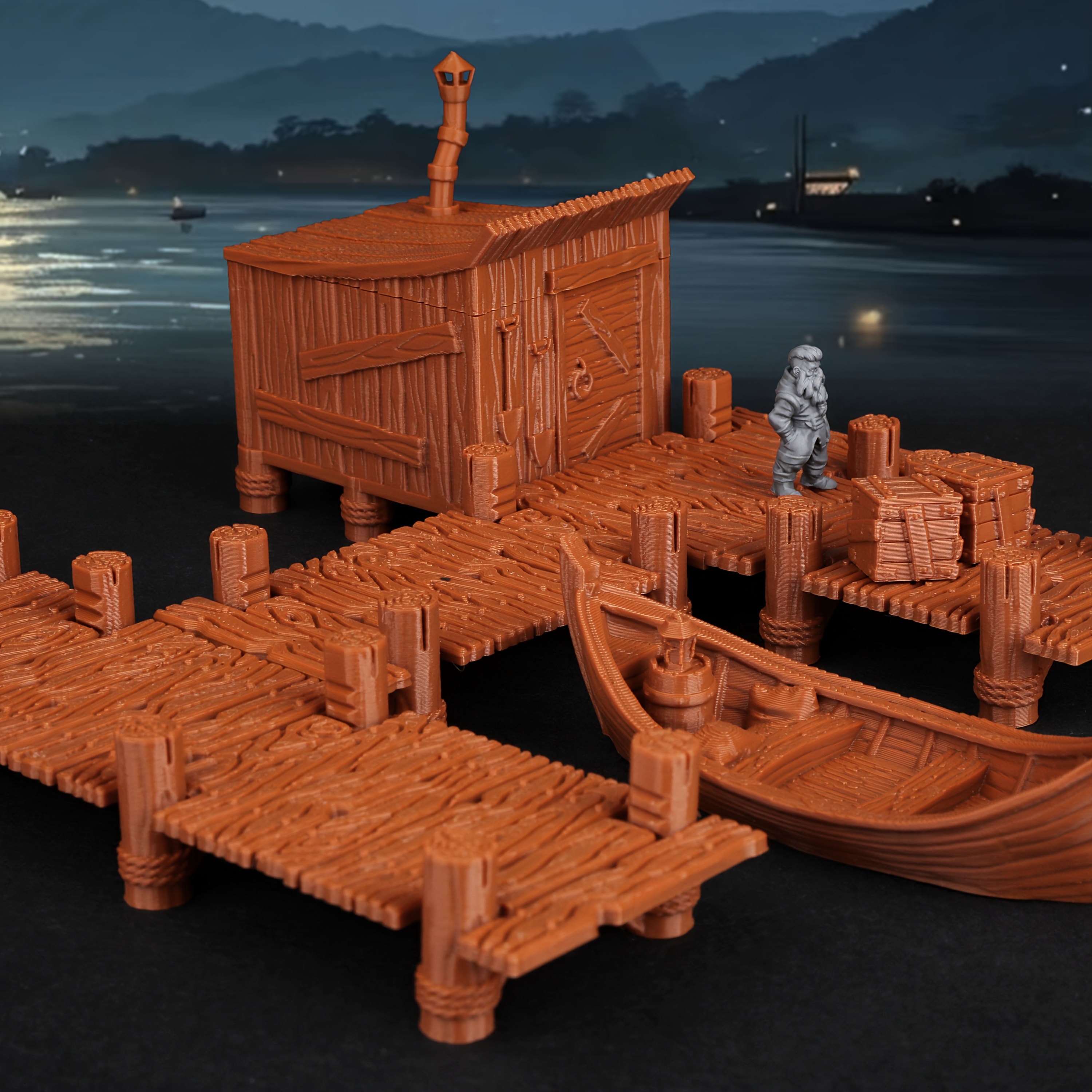 Rpg Miniatures Modular Coastal Terrain Set Role-playing Board Game Additions For Waterfront Ttrpg Building Kit Insert Structure For Enthusiasts