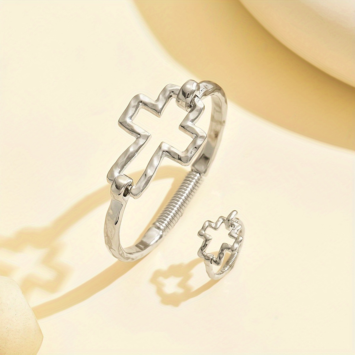 Punk Retro Style Bracelet Ring Set