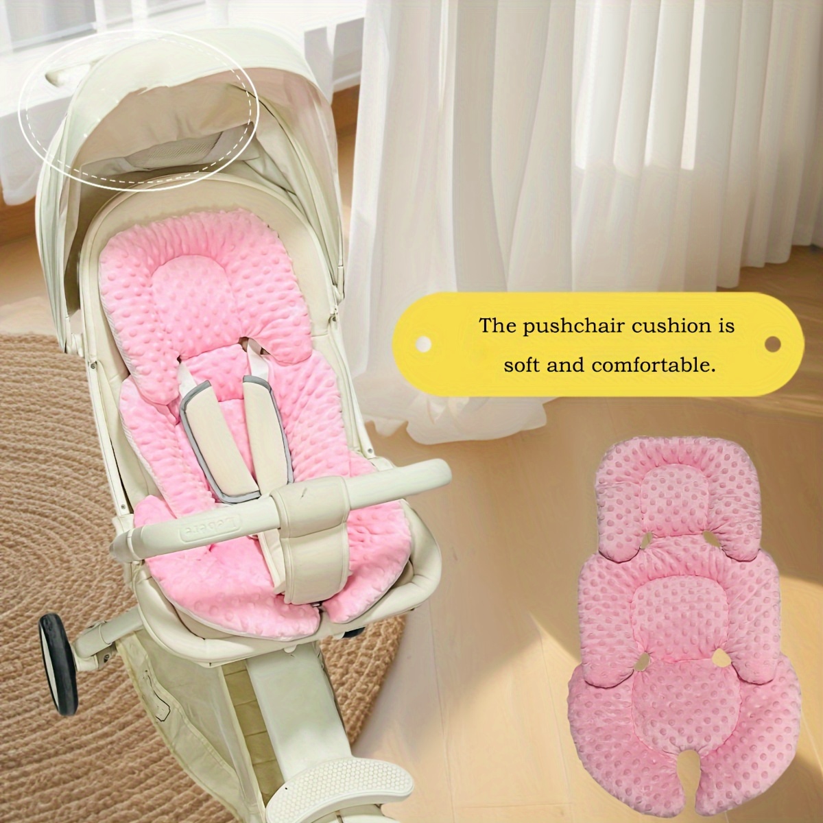 

Universal 0-3 Years Baby Stroller Cushion, Reversible, Warm, Breathable, High-chair & Car Seat Liner, Machine Washable, With Polyester Fiber Padding, For All , Ideal Gift For Holidays