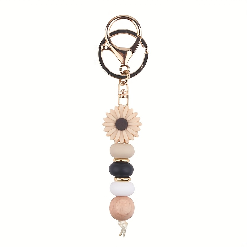 TEMU New European And American Silicone Colorful Daisy Keychain Pendant, Perfect Gift For During Holidays, Suitable For Bags, Wallets, And Car