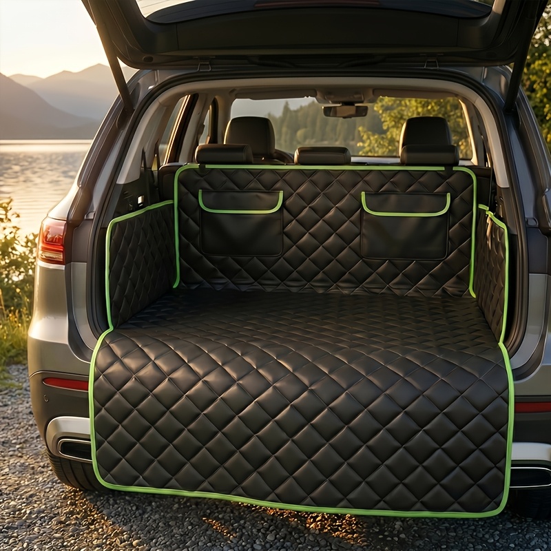 TEMU Pet Car Seat Cover, Rear Seat Travel Mat, Scratch-resistant, Soft, Adjustable, , Foldable, Use, Easy To Clean, In-car Pet Mat, Suitable For Cars
