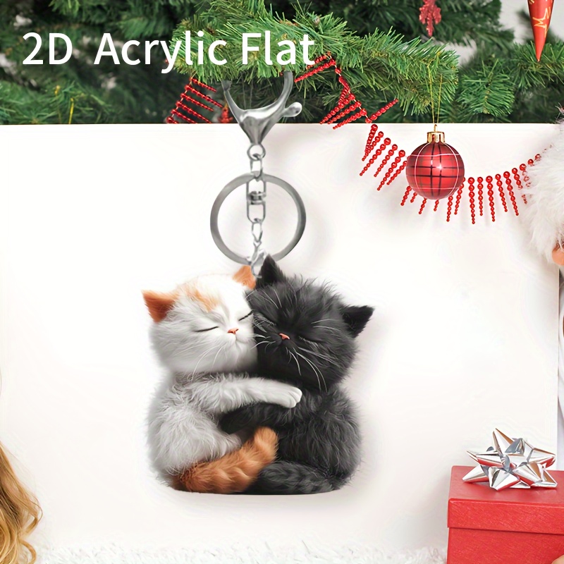 

Adorable 2d Cat Keychain - For , Backpacks, And Purses - Christmas Tree Decoration, For , , And Cat