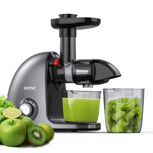 cold press juicer slow masticating juicer machines for fruit vegetable juice maker extractor with quiet motor anti clog system easy to clean gray