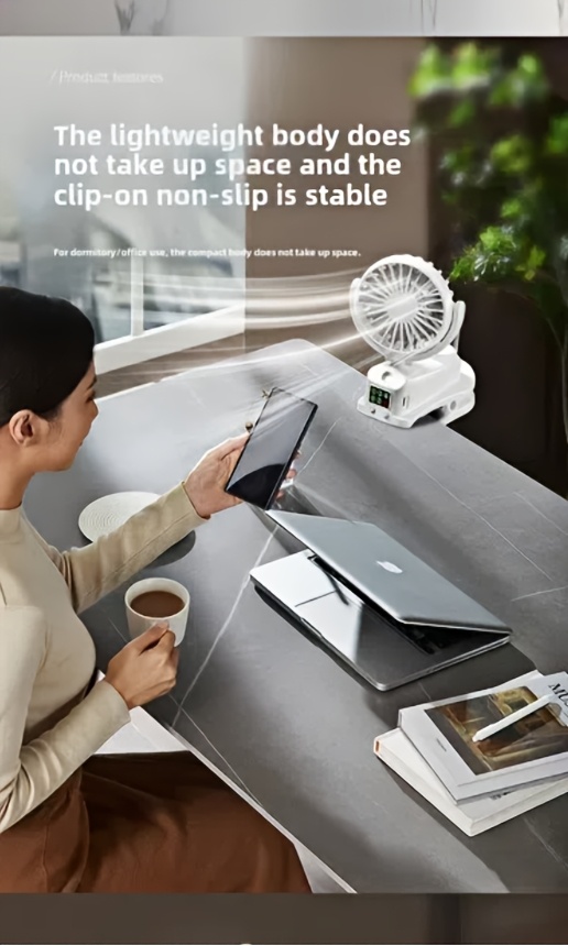 f7 clip spray rechargeable mini fan for students dorm outdoor multi functional clip fan with spray Product details 1