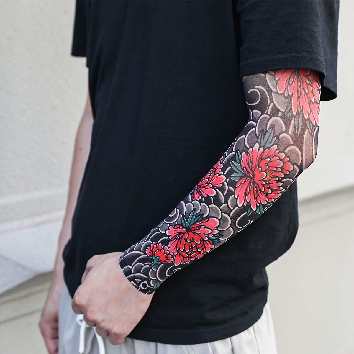 TEMU 1pc Tattoo Sleeve, Summer Unisex Arm Sleeve Ice Slinky Fiber Fabric Sleeve, Lightweight And Breathable, Unisex