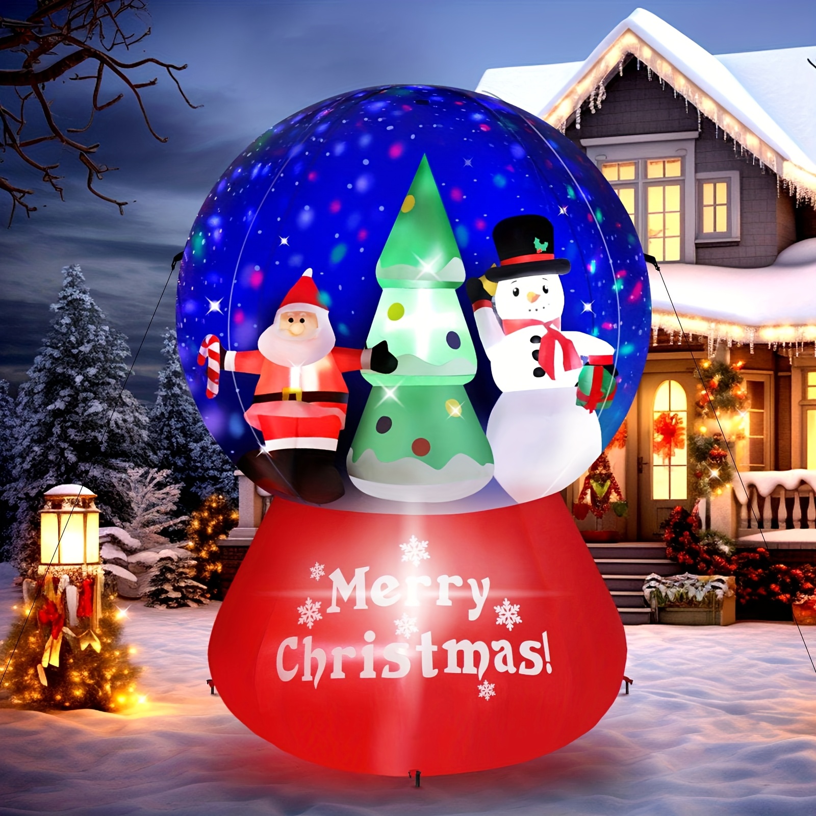 TEMU Santa And Snowman Christmas Decoration 1pc Inflatable Decoration, 6ft.