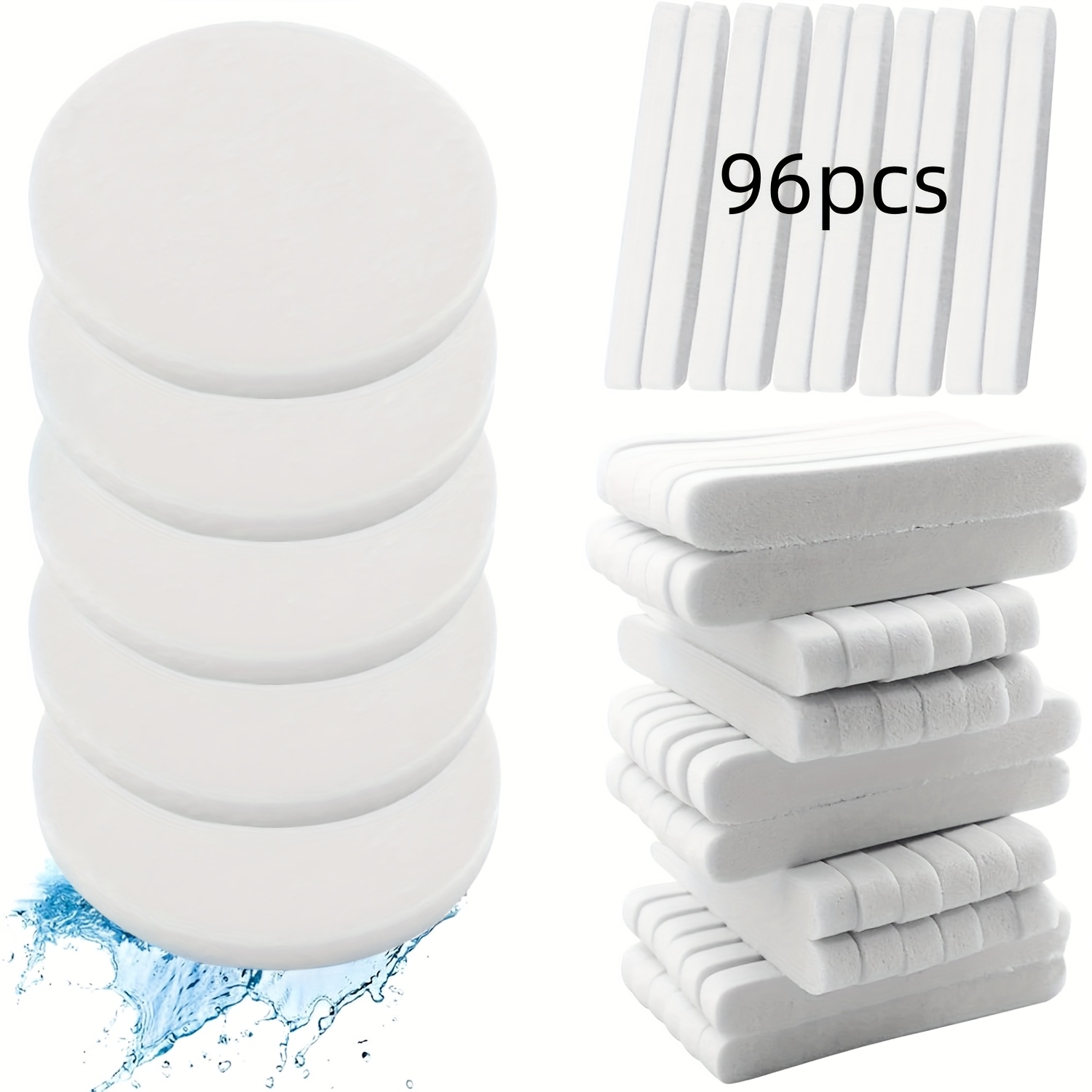 TEMU 96 Compressed Facial Sponges | Pva Round Makeup Remover | Deep Cleansing And Exfoliating | Portable Spa Pads | Disposable Facial Cleansers For