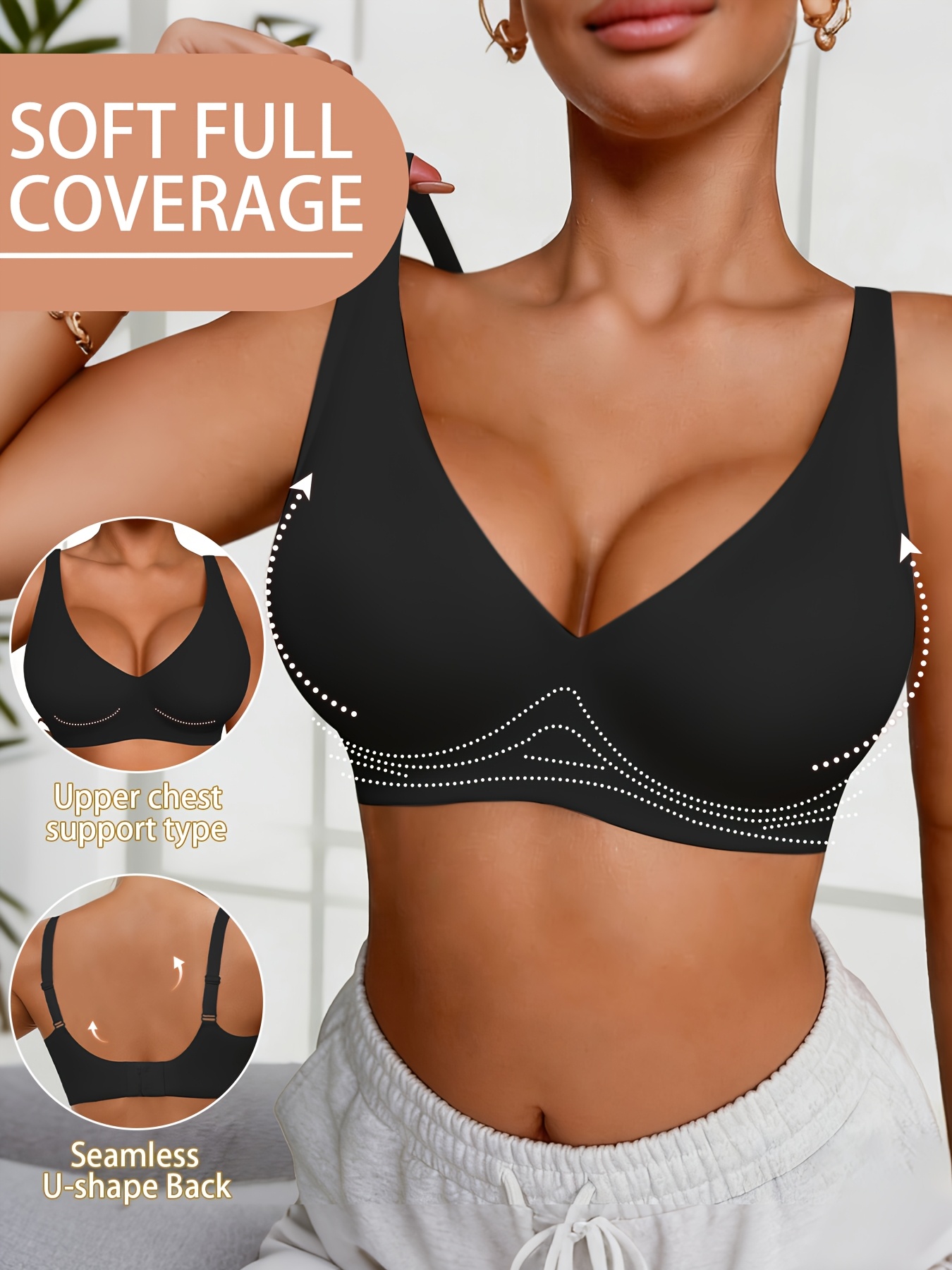 full coverage push up bra     non detachable padding soft t   compatible strap casual and formal elegant lingerie hand washable no underwire   design