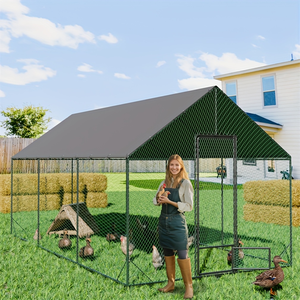 1pc 6m xxl large heavy duty metal walk in chicken coop chicken runs cage fencing pens case for rabbit goose ducks chickens thicken   Product details 1