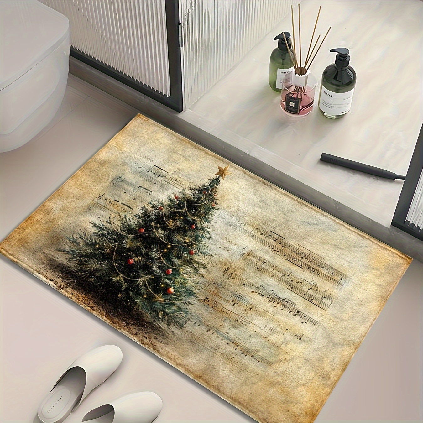 

Christmas Tree Sheet Bath Mat - , , 40cm/15.7in X 60cm/23.62in, 50cm/19.69in X 80cm/31.5in, Fluffy Decor Decoration