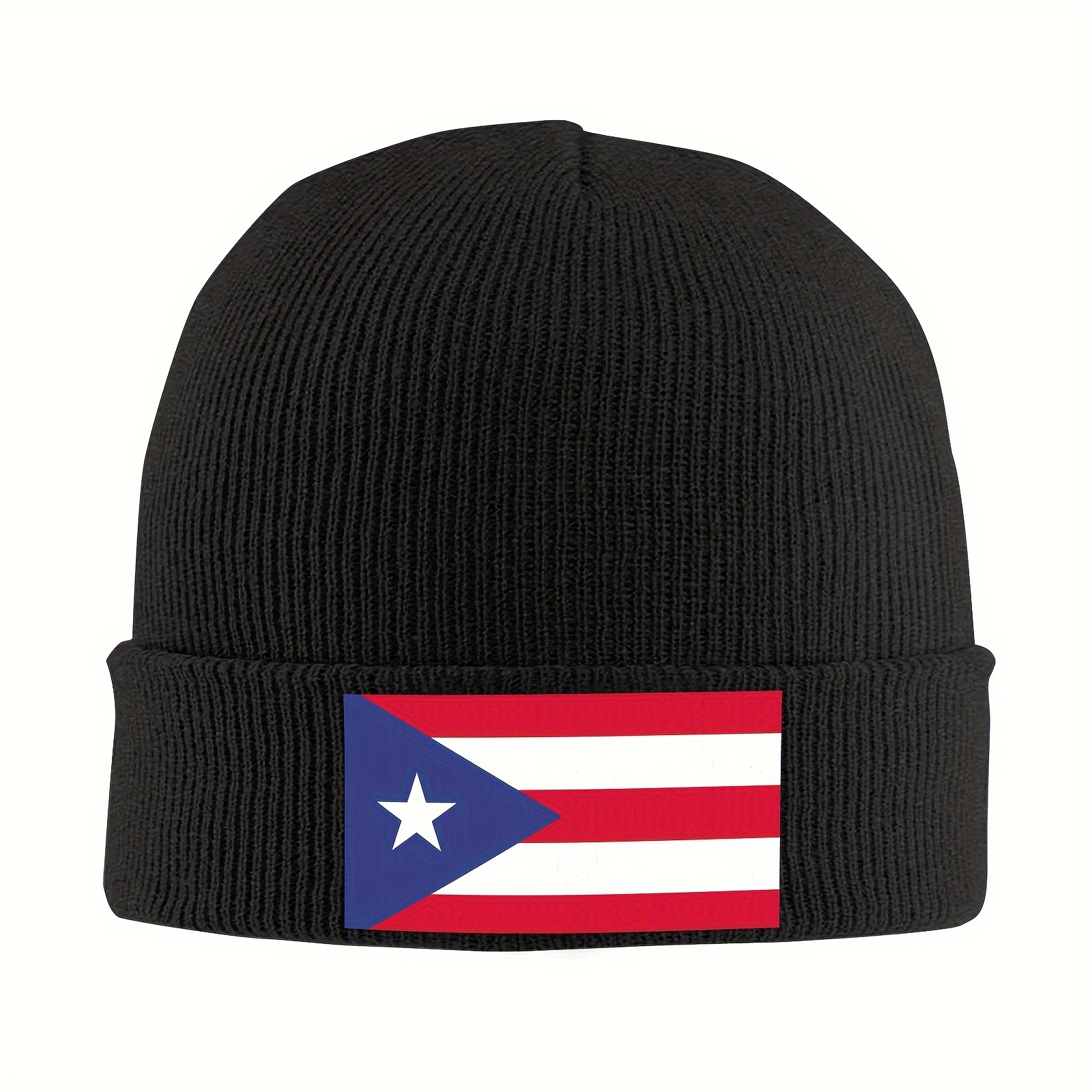 

Puerto Rican Flag Beanie: Men's Winter Knit Cap - Stretchable, Warm, And Fashionable - Perfect Gift For Him