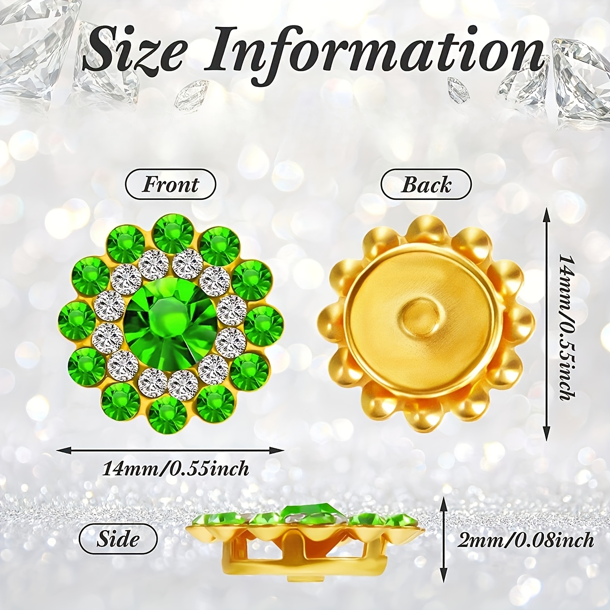 105pcs Sunflower Button Sew-On Floral Decorative Accessories