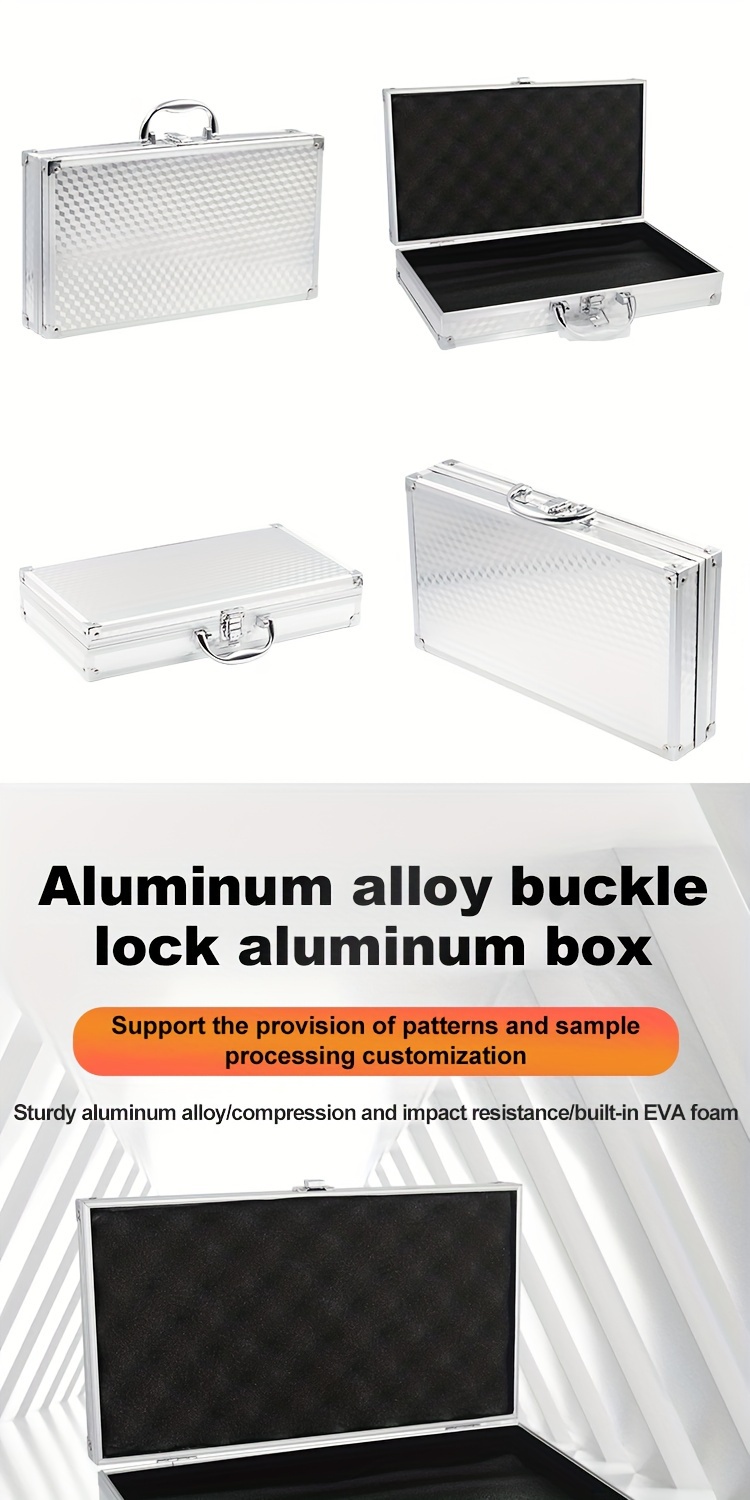 Cheap Portable Aluminum Alloy Toolbox Password Box Safe Document Hardware  Equipment Instrument Storage Case with Lock Sponge Tool Box