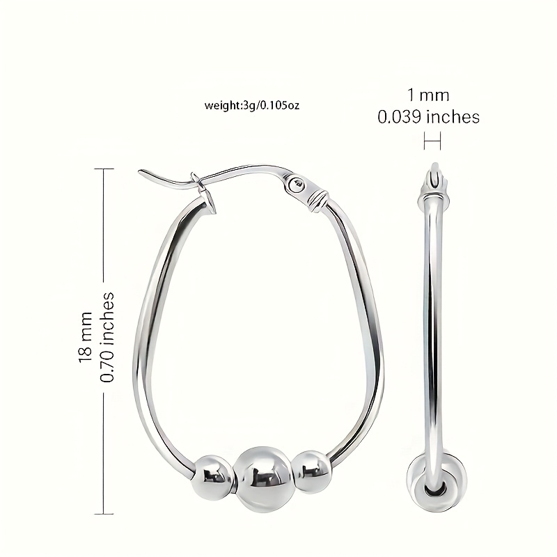 purchase product s925 pure silvery 3 bead ring earrings pendant bead ring earrings suitable for women exquisite earrings Product details 3