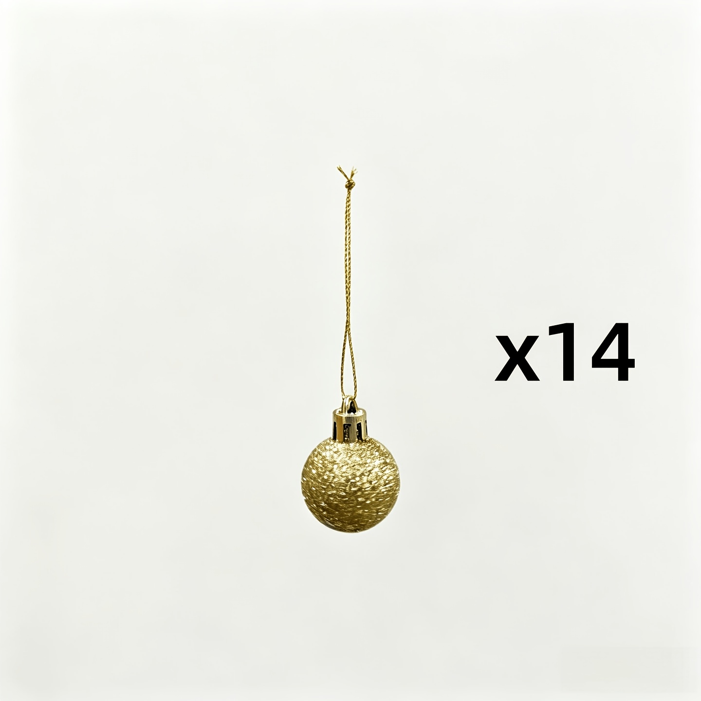 TEMU Lot de 14 boules de Noël suspendues luxueuses et dorées scintillantes, décoration d'intérieur – parfait pour les décorations de bricolage pour