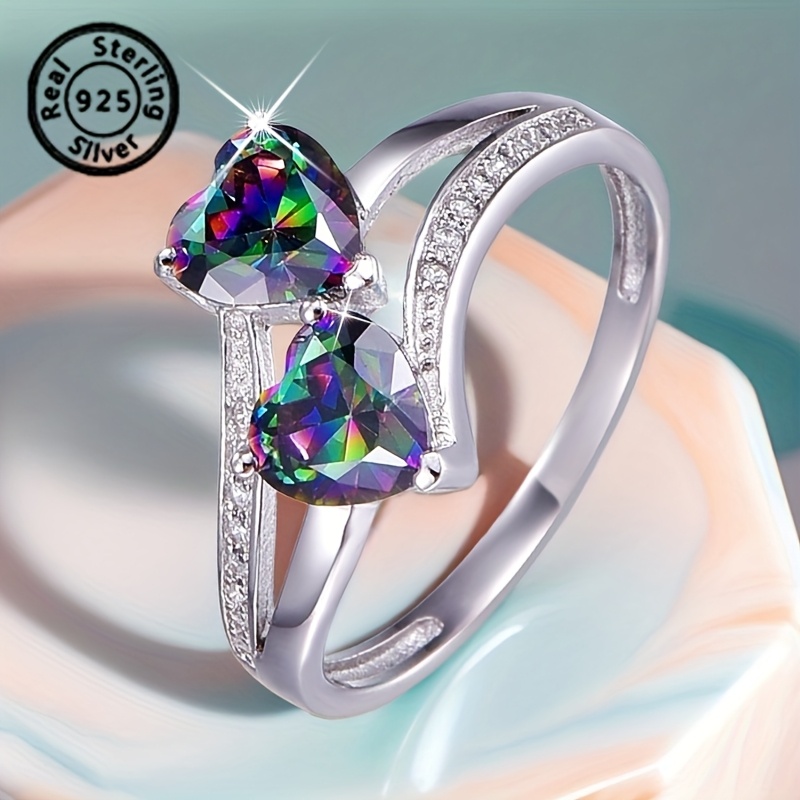 TEMU 1pc S925 Sterling Silvery Women's Fashion Exquisite Romantic Sweet Jewelry Ring, Valentine's Day Dating Surprise Gift