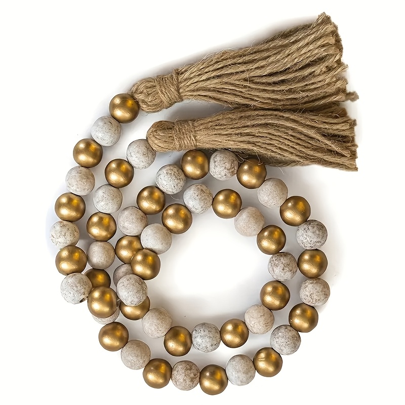1pc Wooden Bead Tassel Pendant Beadwork Home Decor Vase Ornament