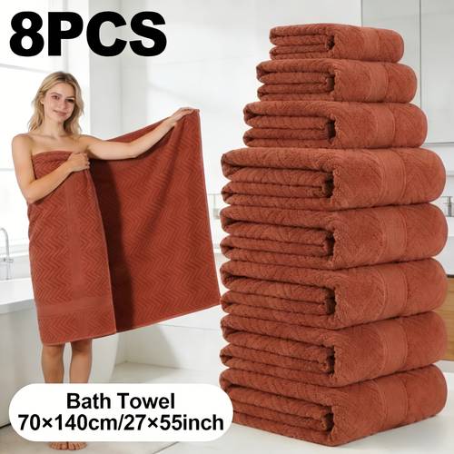 8pcs 6pcs thick bath towel set quick drying material outdoor hiking travel towel suitable for spa room bath hotel etc super absorbent fast drying shower towel wash cloths