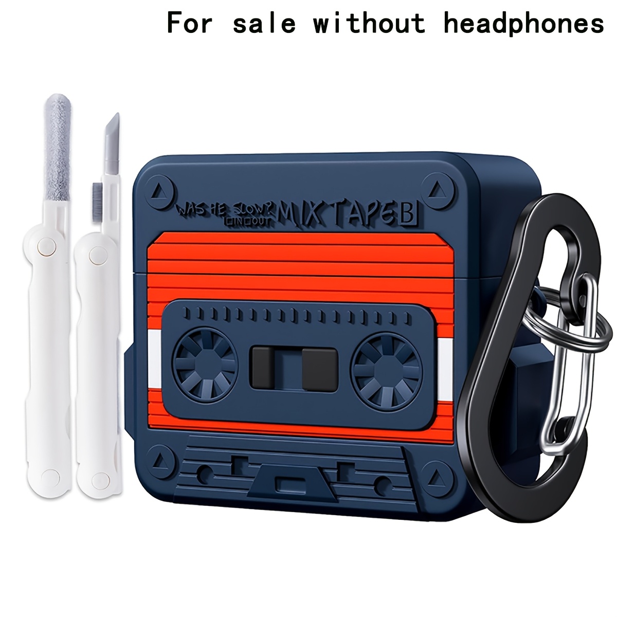 TEMU Custodia compatibile con Airpods 4/Airpods Pro 2/ con kit di pulizia, custodia in silicone antiurto con portachiavi, design a nastro per Airpods