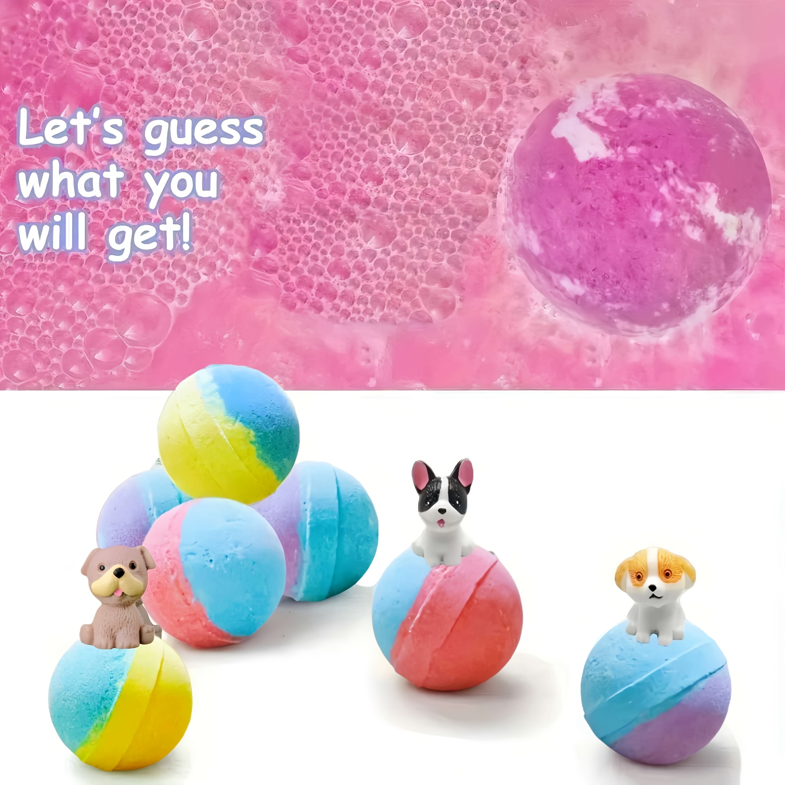 Random Bath Bomb Gift Bag with Surprise Puppy Inside, 4/6pcs