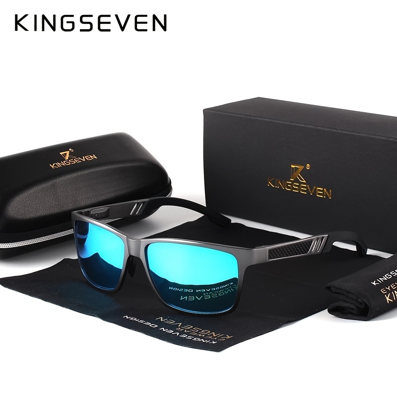 

Kingseven, Premium Vintage Trendy Square Polarized Sunglasses, With Aluminum Magnesium Frame, For Men Women Outdoor Sports Party Vacation Travel Driving Fishing Supplies Photo Props