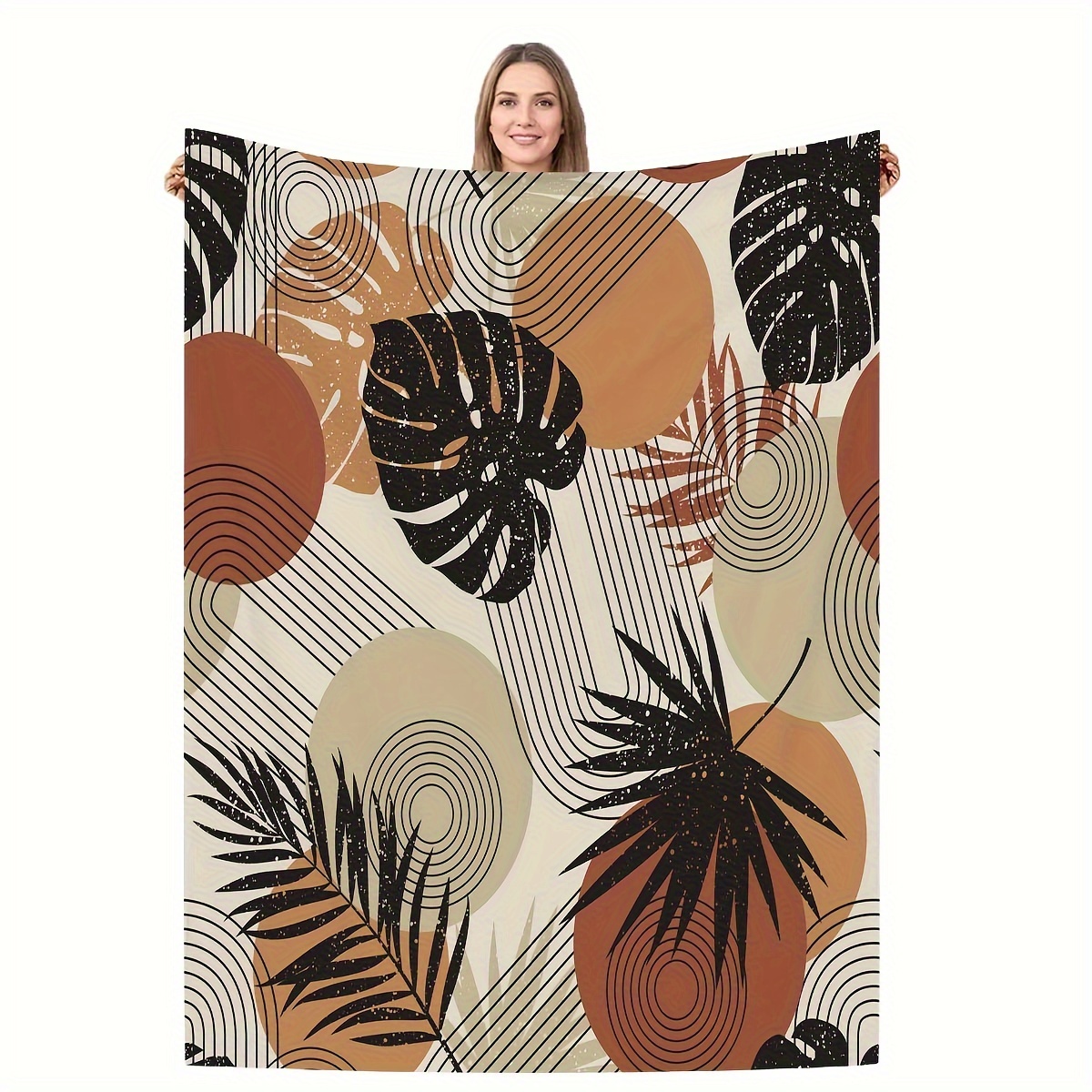 

Cozy Leaf Print Flannel Throw Blanket - Soft & Warm For Couch, Bed, Office Decor | Allergy-friendly, Machine Washable | Perfect Gift For Men, Women, Boys, Girls | Versatile For All Seasons