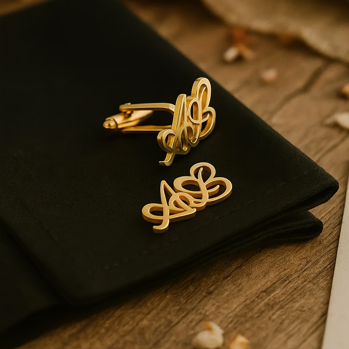 Customized Heart-shaped Name Cufflinks for Men