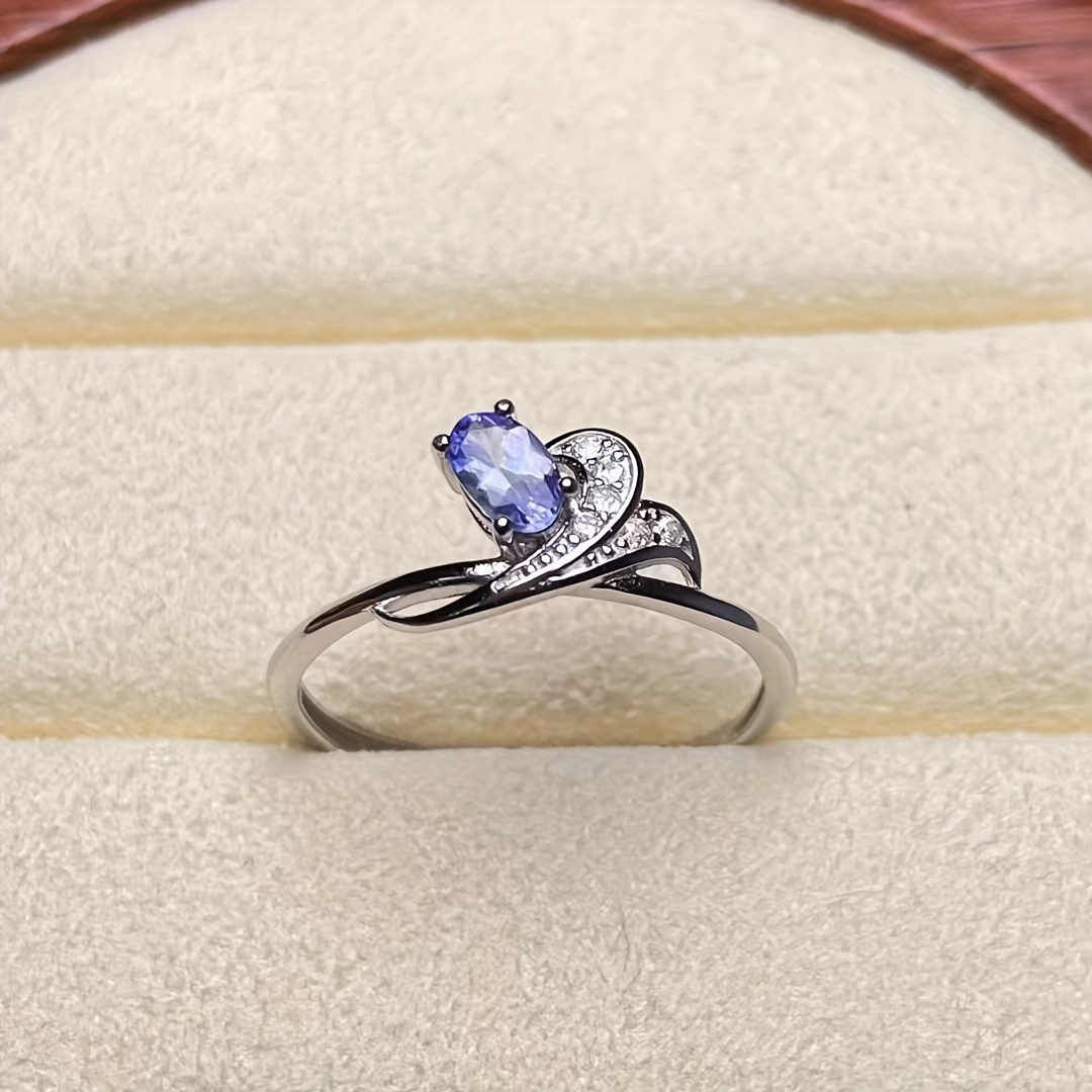 

Elegant S925 Sterling Silver Egg Ring Set, Natural Stone, Christmas And Halloween Gifts