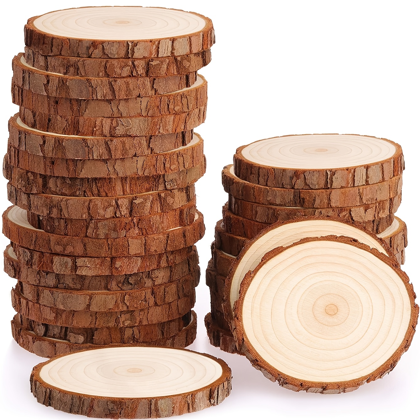 10pcs 2.8-3.15 Inch Craft Wood Kit Suitable For, Rustic Weddings And Hand-painted Christmas Decorations Crafts