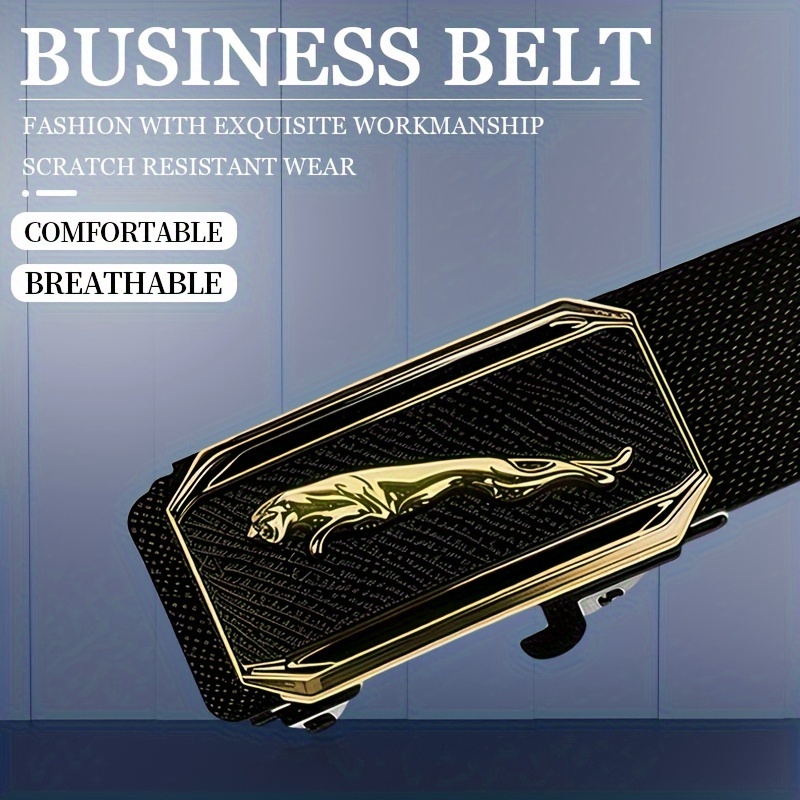 

Young Man's Trendy, Versatile Automatic Buckle Leather Belt For Business And Leisure