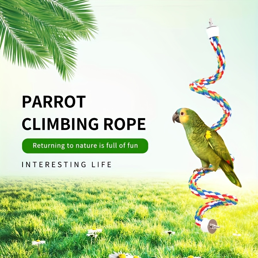 

Parrot Cage Rope Toy, Multi-color Paw Grinding Bendable Pet Bird Standing Stick Exercise Perches Toy For Budgies Parakeet