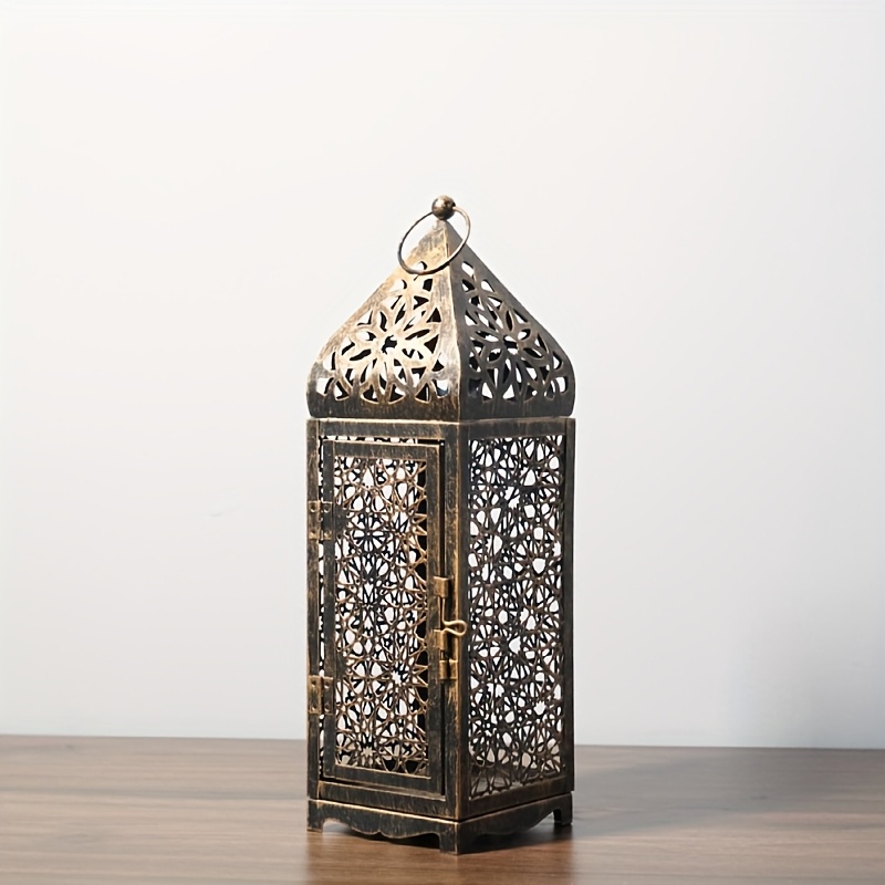 TEMU /2pcs Moroccan Lanterns Essential Kit, Hollow-out Projection Candle Holders, Festive Tabletop Decor For Halloween, Valentine's, Thanksgiving,