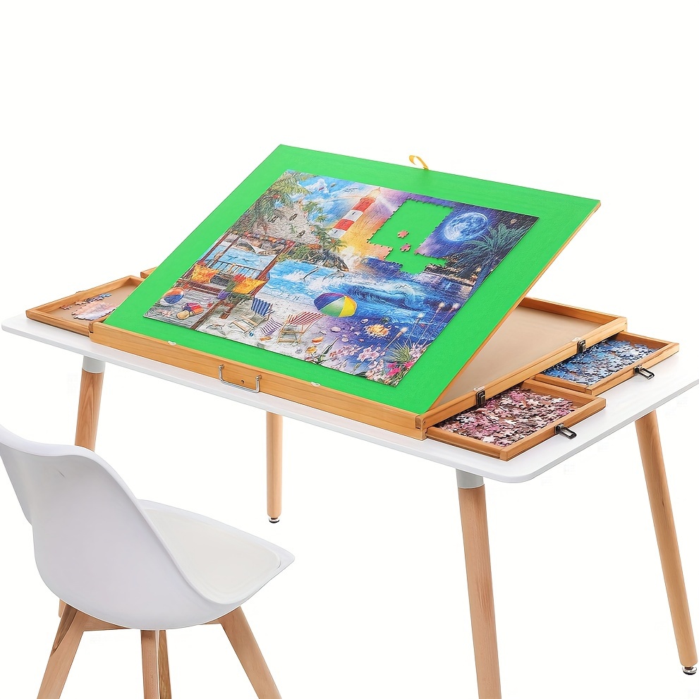 

1500 Puzzle Boards, Adjustable Puzzle Table With Drawers And Lid, 3 Tilted Puzzle Tables, Suitable For Adults, Mother's Day Gift