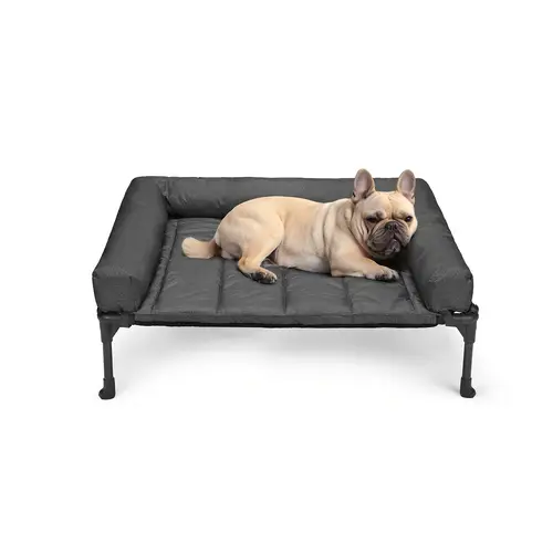 cooling elevated dog bed removable pillow top mat bolster dog cot bed raised dog bed with breathable mesh no slip feet dog sofa bed for indoor outdoor