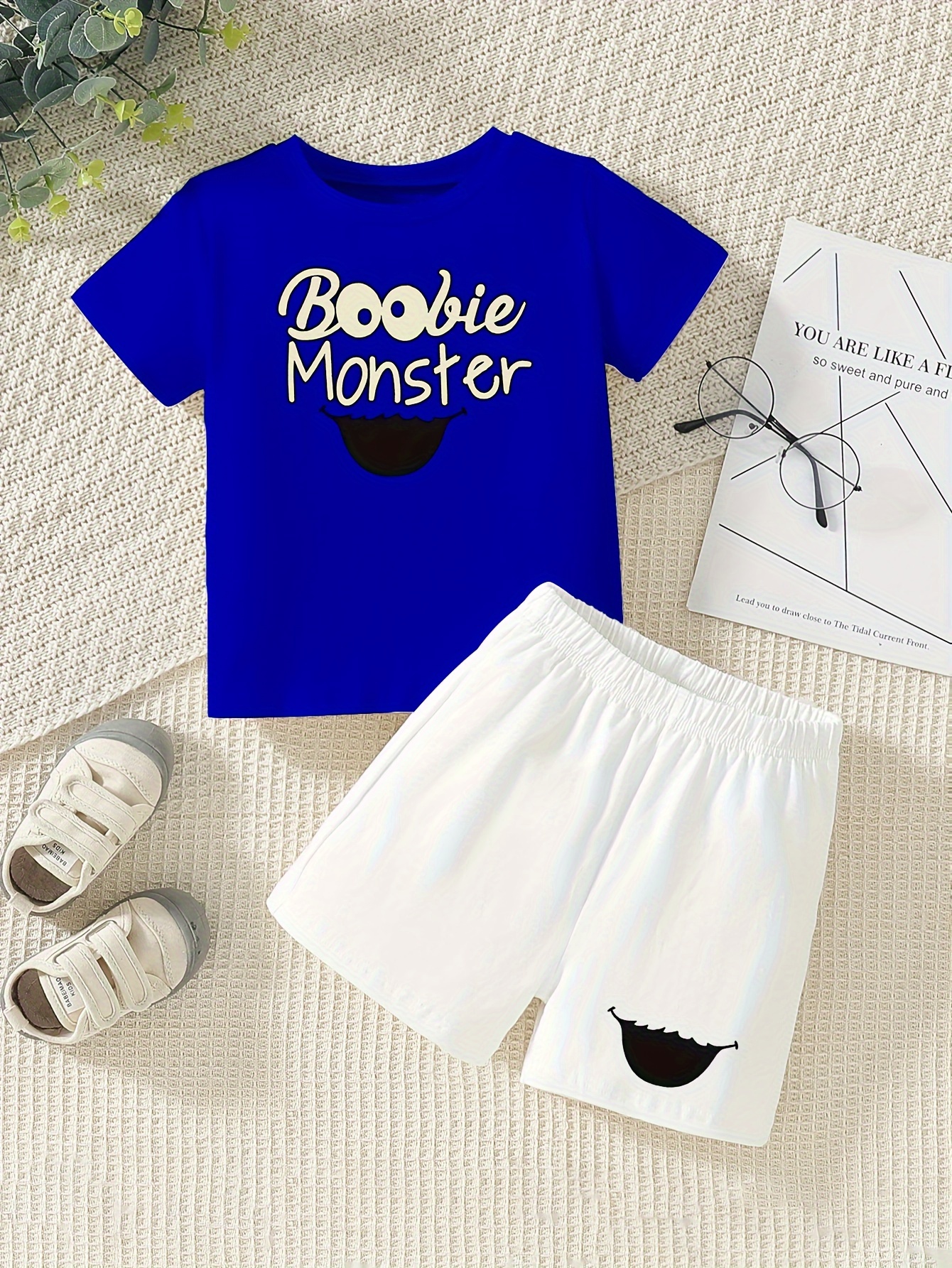 Cute Boobie Monster Graphic Print Casual Short Sleeve T - Temu