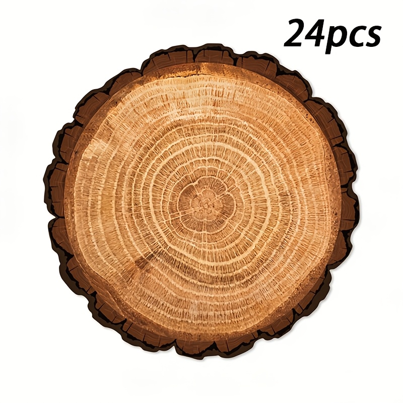 TEMU Vintage Wood Grain Round Paper Placemat (rustic Style) - Versatile Table Good For Birthday Celebrations, Wedding Decor, Picnic Camping, Barbecue