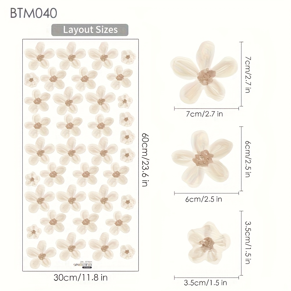Image of 1pc Bohemian Pink Light Brown Wall Stickers With Vinyl Stickers, Used For Decorative Art Wallpaper In Teenage Dormitories, Living Rooms, Bedrooms, Offices, And Indoor Homes