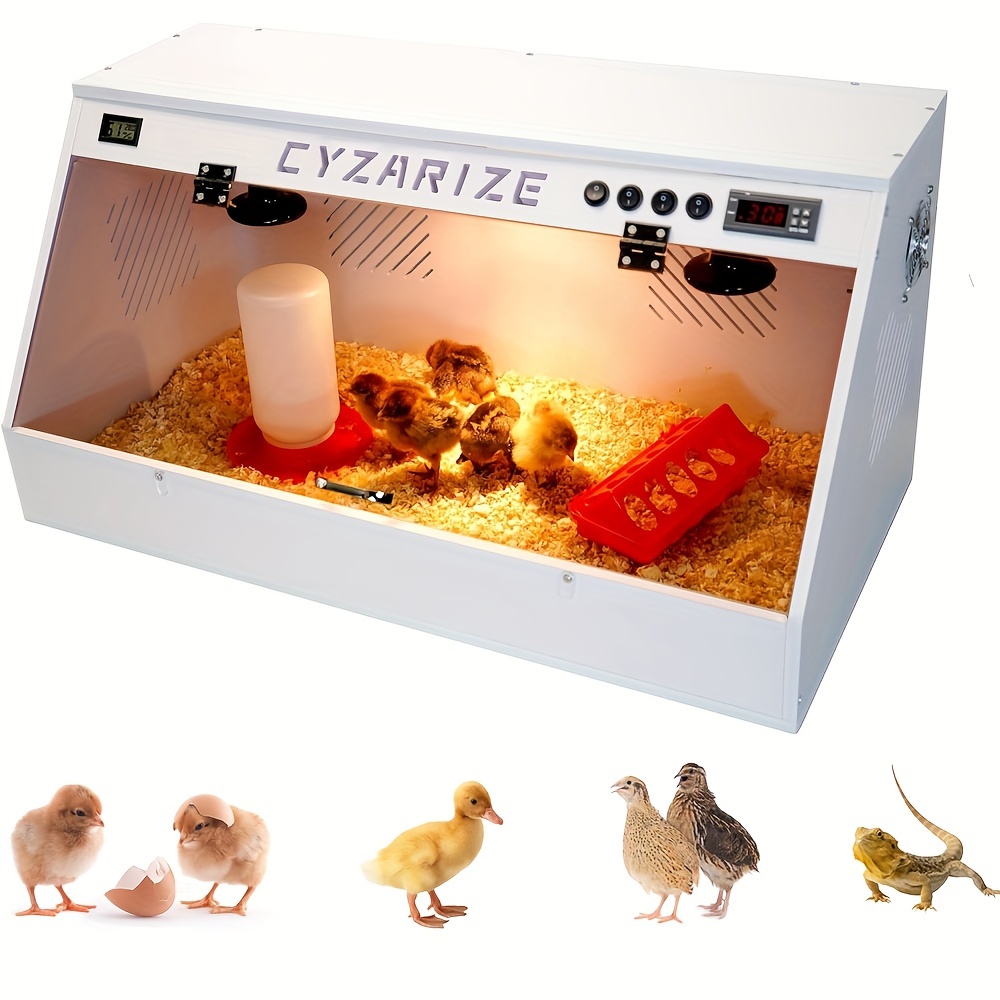 

Chicken Chick Chick Supplies Chick Indoor Heating Plate Quail Cage Hold With 3 Heating Lamp, 1 Temp Controller Up To 45 Chicks/ducks/quails