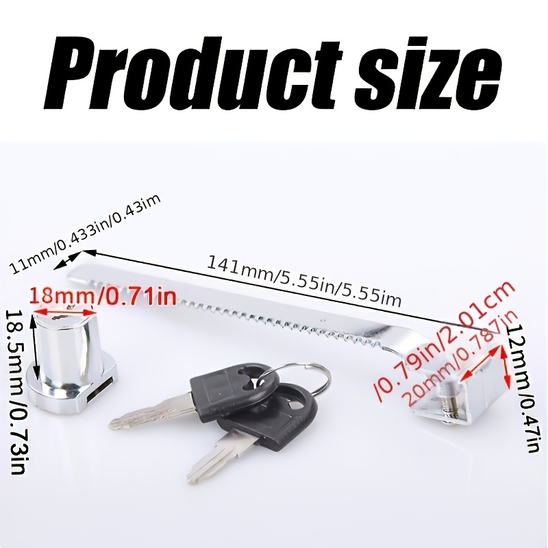 Sliding Glass Door Lock with Key for Display Cases