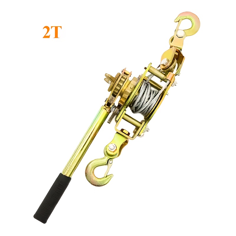 1 2 4 ton capacity heavy duty   with   mechanism   cable ideal for road vehicle recovery tree pulling fence stretching frame construction recovery equipment durable construction metallic end winch mechanism