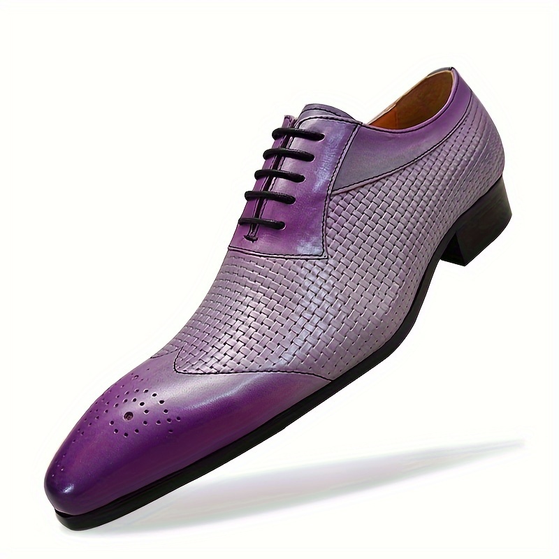 formal mens shoes purple woven print - Temu
