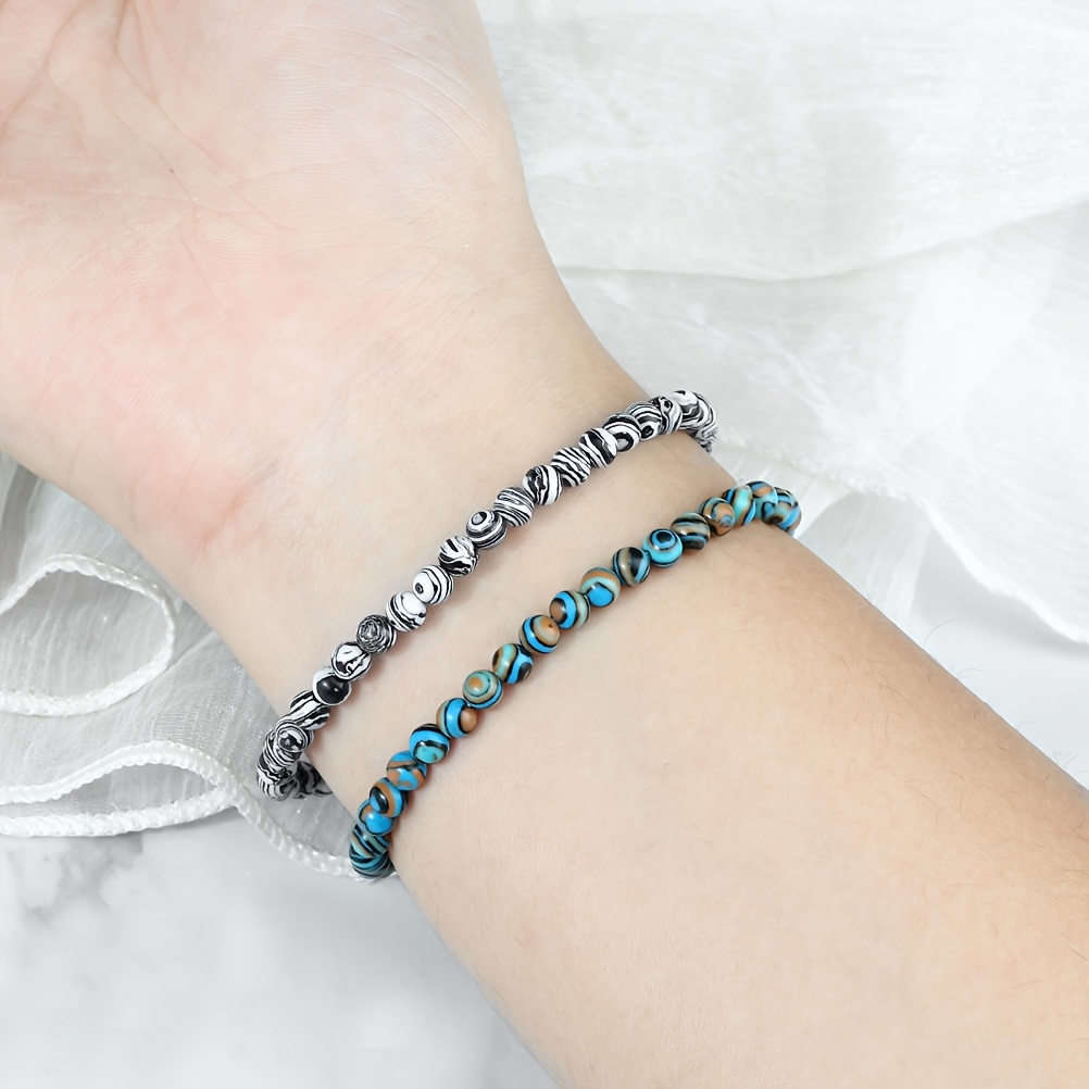 Handmade 4mm Artificial Malachite Bracelet, Prayer & Family Wear