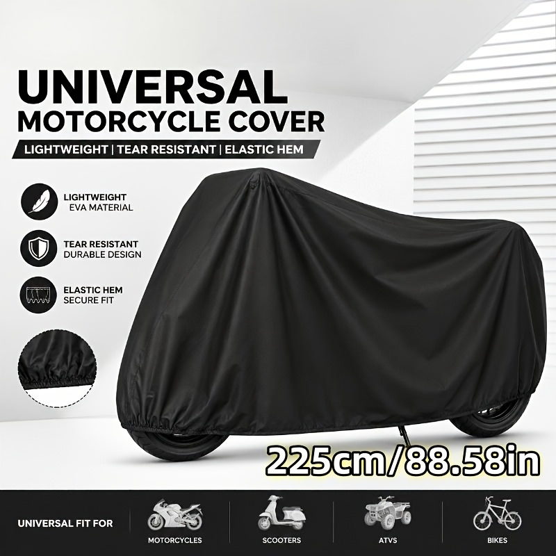 TEMU 88.58 .24 Inches / 72.83 .24 Inches Motorcycle Dust Cover | Universal Bicycle Cover, Motorcycle Cover, Thickened Peva Material, Durable And