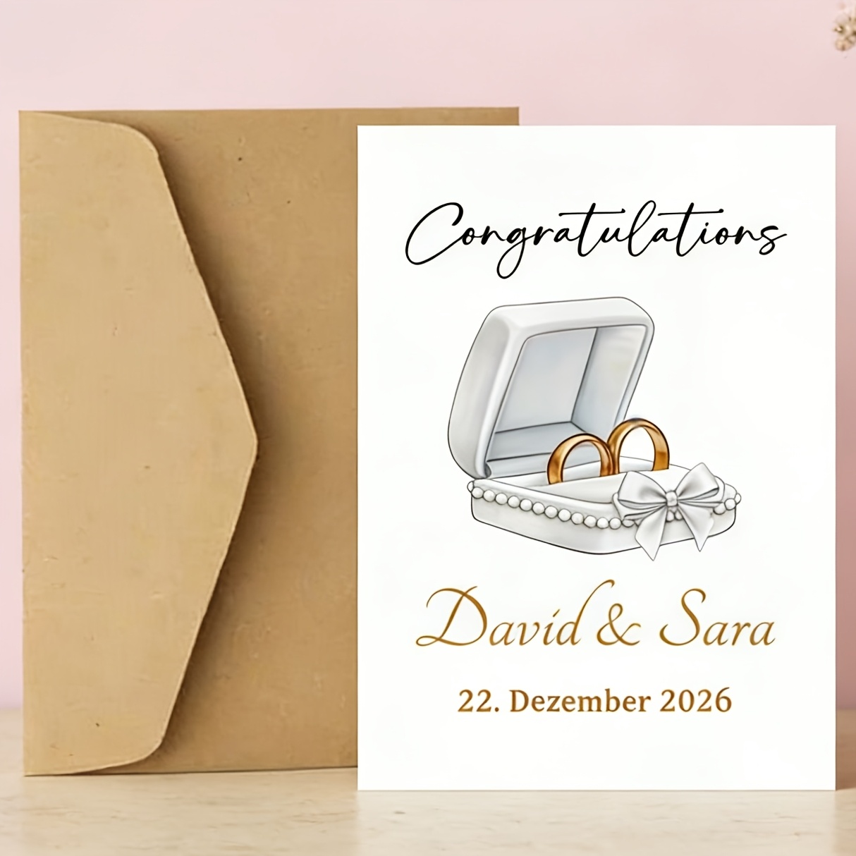 TEMU Customized Greeting Cards With Names And Dates Marked On Them Are Suitable For Occasions Such As Weddings, Engagements, Or Anniversaries. A