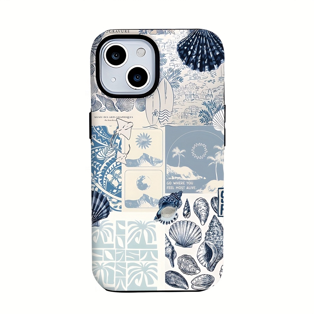 TEMU Phone Case: 1 Coastal Life Ocean Shell -one Film Case - A Sturdy, Dual-layered Case Designed To Drops, For Iphone Models 17, 16, 15, 14, 13, 12,