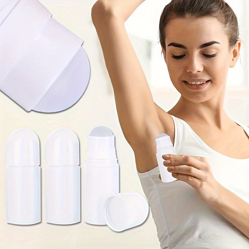 

3pcs Refillable Plastic Roller Bottles For Diy Deodorant, Essential Oils, Perfume, And Cosmetics - 30ml/50ml Capacity - Travel Essentials