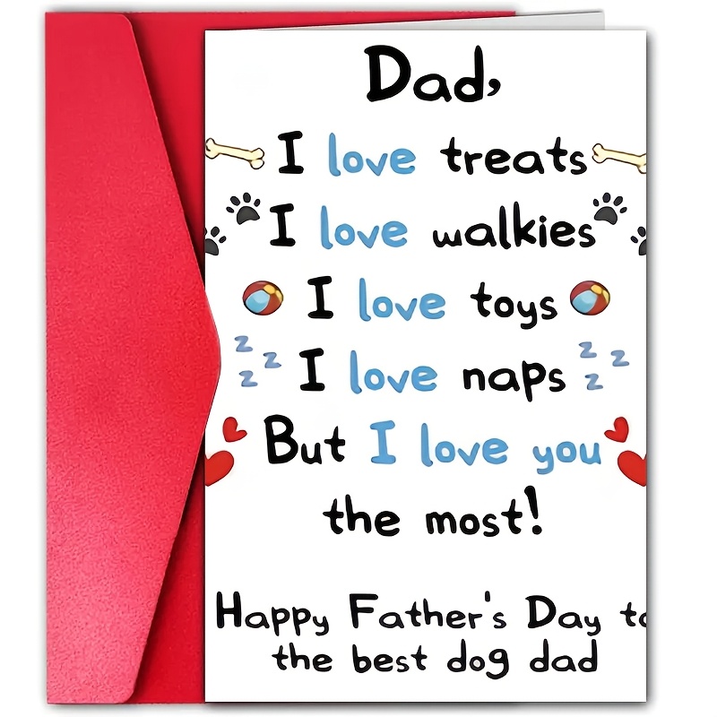 

1pc Personalized Dog Lover Father's Day Card With Envelope, English Language, Christmas , Creative Simple Set With Special Message